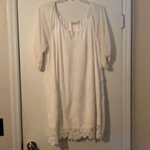 White shift dress